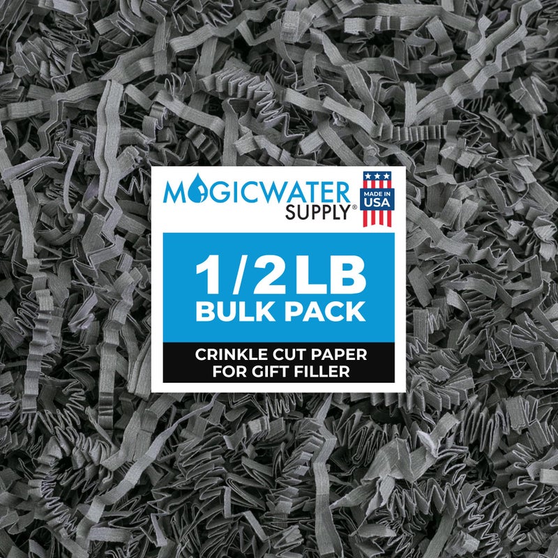 MagicWater Supply MagicWater Crinkle Cut Paper for Gift Baskets - 1/2 LB - Slate Gray - Perfect for Shredded Paper Filler, Basket Filler, Gift Boxes, Bridesmaid Gifts, Christmas Stuffers â€“ Ideal for All Occasions - Image 1